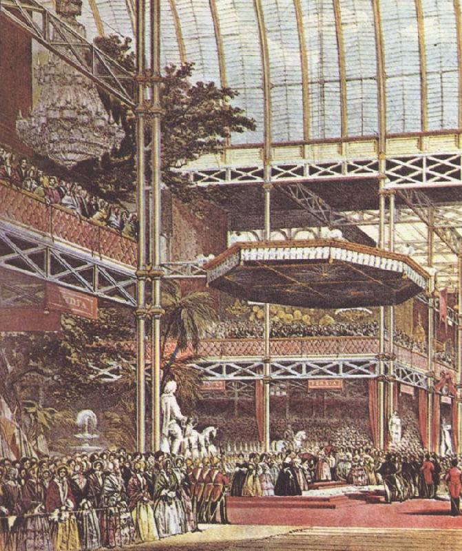 unknow artist victoria och albert pa londonutstall ningen ar 1851 som blev en lysande uppvisning av den industriella utvecklingen i england oil painting picture
